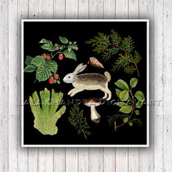 The Forest, set of two posters, botanical art, wall decor, wall art, Printable Journaling Scrapbook