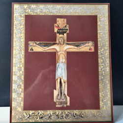 Crucifixion Of Jesus | Miraculous Cross Of Godenovo | Size: 15 7/8"x13 1/8" (40cm X 33 X 0.8 Cm)