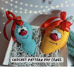 Crochet Christmas decoration: Baubles, Pattern English, Amigurumi, Christmas ornaments, PDF