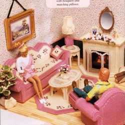 PDF Copy Living Roommade of Plastic Canvas for fashion Dolls 11 1\2 inhes
