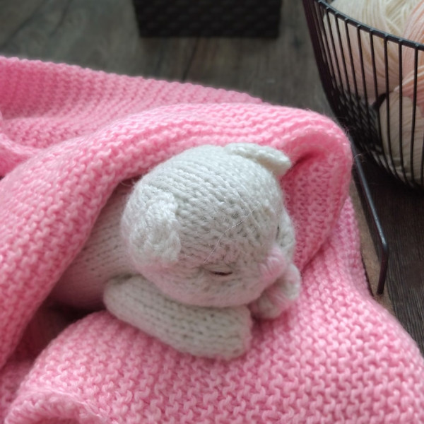 Kitten knitting pattern. Sleeping kitten knitting pattern