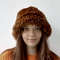 Brown panama hat made of faux fur. Festival fuzzy bucket hat. Ginger fluffy hat. Rave bucket hat. Shaggy hat, furry hat. Kalush hat.