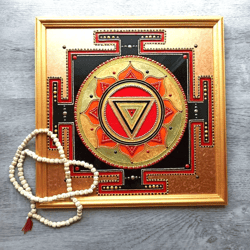 Stained glass Kali Yantra Vedic astrology Jyotish Mandala glass painting Vastu Tantra Meditation Healing art Vegan