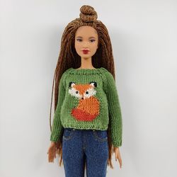 Barbie doll clothes green sweater