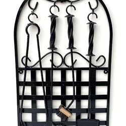 Wall Forged fireplace tools Black 66x39x6 cm