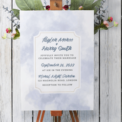 Wedding invitations with frame ready to print, JPG