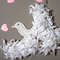 Two white doves handmade. Wall decor birds