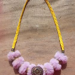 Textile necklace Misty Handmade Unique