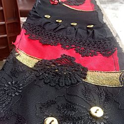 Handmade fabric lace Gothic Handmade Unique 2m