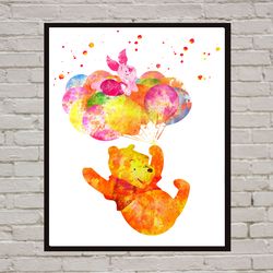 Winnie the Pooh Disney Art Print Digital Files nursery room watercolor