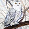 original watercolor snow owl painting bird by Anne Gorywine