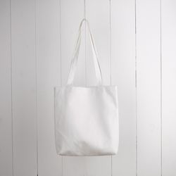 Handmade bag in white Thick material Shopping bag with pockets inside Shoppers capacity  Stylish bag streetstyle