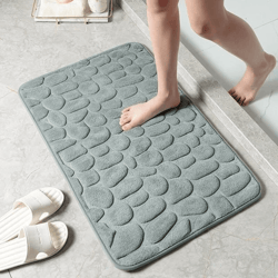 cobblestone embossed bathroom bath mat