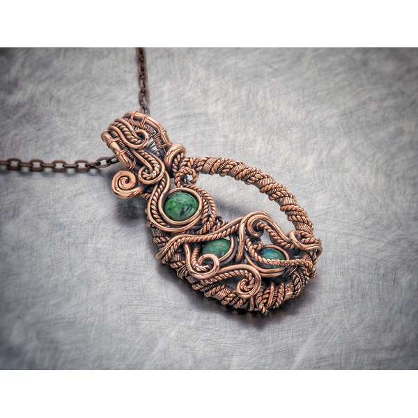 Wire wrapped copper necklace with natural chrysocolla  (1).jpeg
