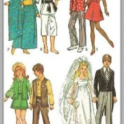 Digital - Vintage Barbie and Ken Sewing Pattern - Wardrobe Clothes for Dolls 11-1/2" - Vintage 1970s - PDF"