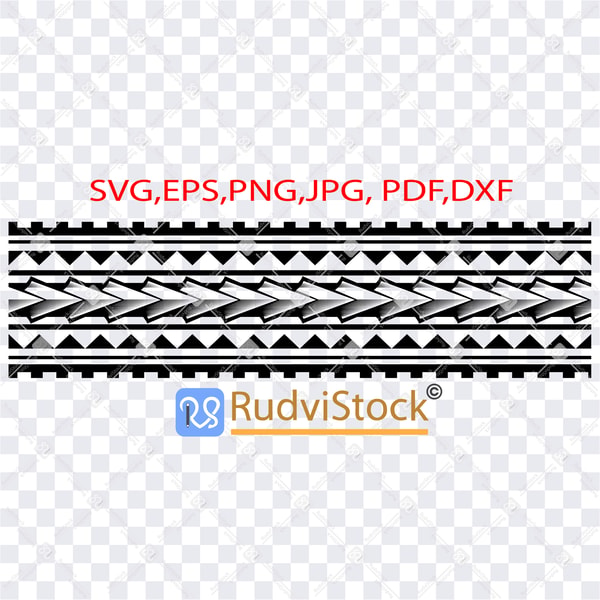 Samoan Patterns Border Polynesian Tribal Band tattoo, Samoan Pattern Border - Inspire Uplift