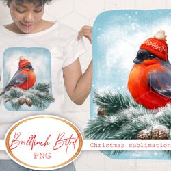 Bullfinch bird sublimation. Christmas sublimation PNG. Digital download