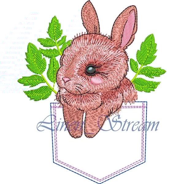 Cute Rabbit 3 embroidery design in 8 formats and 3 sizes | Inspire Uplift
