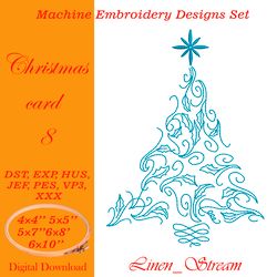 Christmas card  8 embroidery design in five sizes in 9 formats.