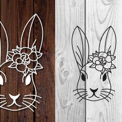 bunny with flowers easter t-shirt mug design digital downloads