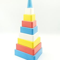 Vintage Developing Logic Toy Triangular multicolor PYRAMID USSR 1980s