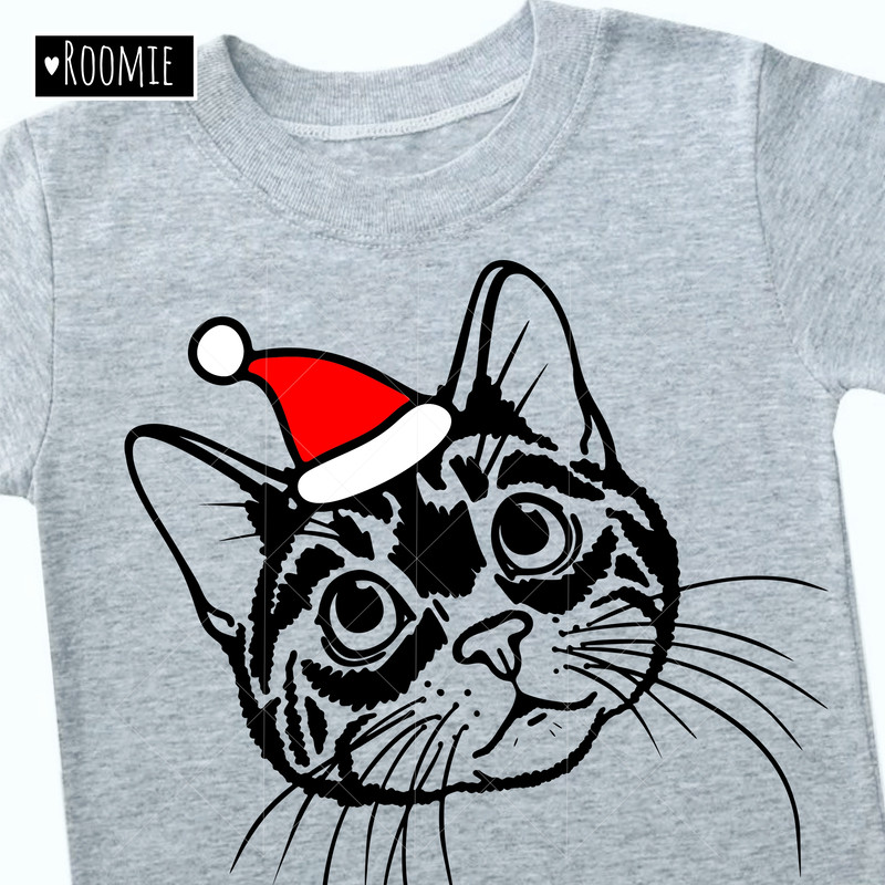 Christmas Cats in Santa hat shirt design.jpg