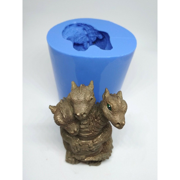 Three headed dragon soap and silicone mold