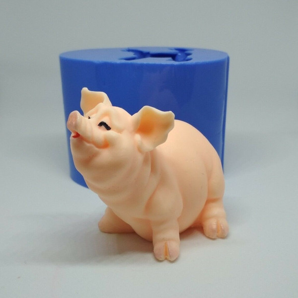 Cute pig soap and silicone mold