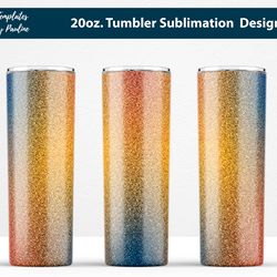 orange navy blue glitter tumbler wrap
