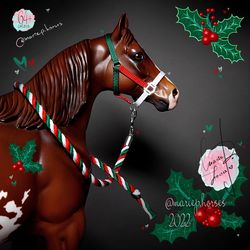 Breyer Christmas LSQ Halter & Lead Rope set  - custom handmade model horse tack - toy accessories - traditional scale