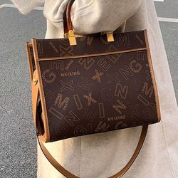 Womens Letter Graphic Top Handle Bag