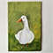 Handwritten acrylic painting white goose in the meadow 5