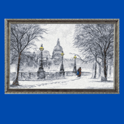 Winter Landscape | Machine Embroidery Design | Photo Stitch | Painting | Wall Decor | Digital Embroidery download