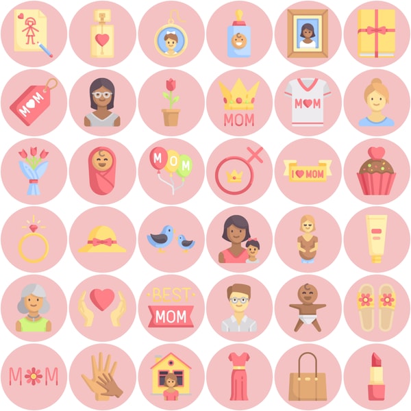 40 mom instagram highlight covers. Pixel social media icons. | Inspire ...