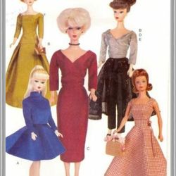 Digital - Vintage Barbie Sewing Pattern - Wardrobe Clothes for Dolls 11-1/2" - Vintage 1980s - PDF"