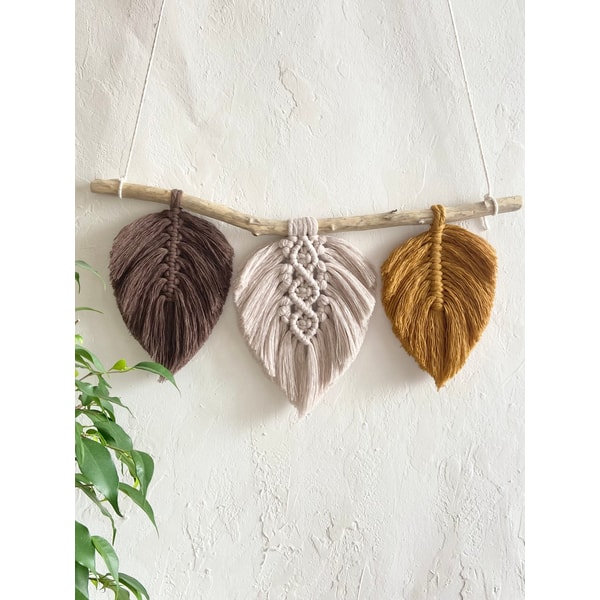 Macrame feather PDF pattern, DIY Macrame Leaf macrame, tutor | Inspire ...