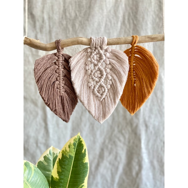 Macrame feather PDF pattern, DIY Macrame Leaf macrame, tutor | Inspire ...