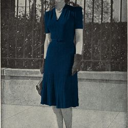 vintage knitting pattern 36 one-piece dress women