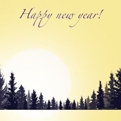 christmas card beautiful new year card image with winter forest and moon