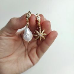 Handmade earrings,  natural pearls earrings, wedding earrings