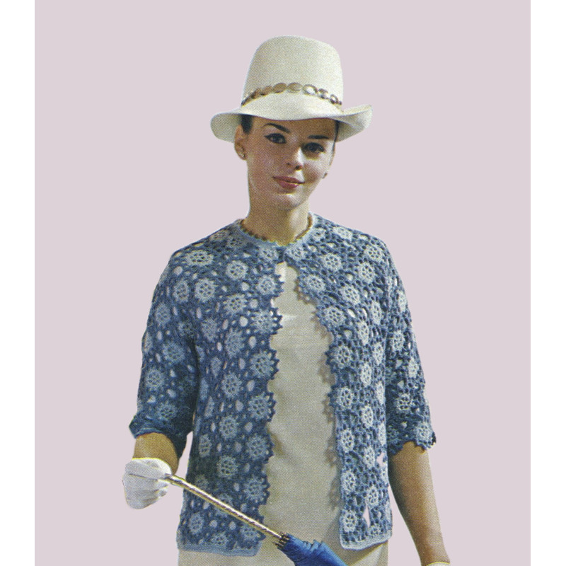 Color Duet Jacket Flower crochet women