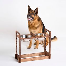 Modern dog bowls stand for large dogs - grow along with your dog, Personalized raised dog food bowl, elevated feeder