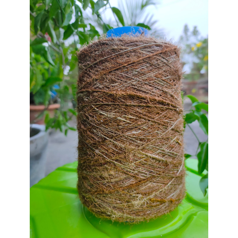 Recycle Sari Silk Yarn Prime Khakhi (4) SilkRouteIndia.jpg