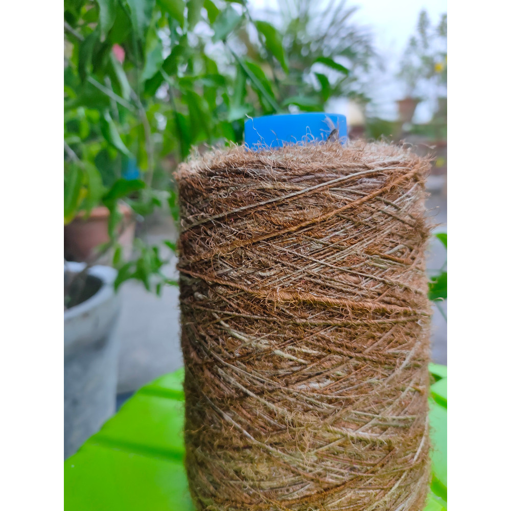 Recycle Sari Silk Yarn Prime Khakhi (5) SilkRouteIndia.jpg