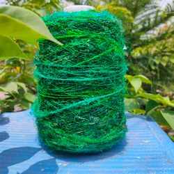Recycled Sari Silk Yarn Prime - Green | Sari Silk Yarn | Recycled Sari Yarn