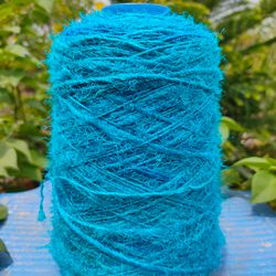Recycled Sari Silk Yarn Prime - Sea Blue - Sari Silk Yarn - recycled Sari Yarn - Recycled Silk Yarn - Premium Yarn