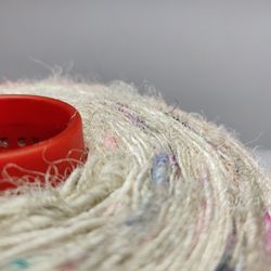 recycled sari silk yarn prime - white patches - sari silk yarn - recycled sari yarn