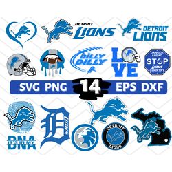 Big SVG Bundle, Digital Download, clipart and cricut files, Detroit Lions svg, Detroit Lions logo, Detroit Lions png