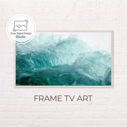 Samsung Frame TV Art | Beach Coastal Blue Water Seascape for The Frame TV | Wave Digital Art Frame Tv