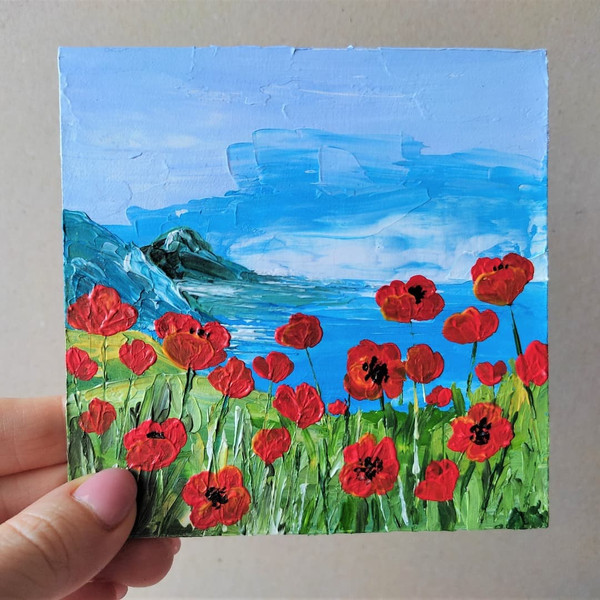 Handwritten-seascape-with-poppies-flowers-small-painting-by-acrylic-paints-4.jpg